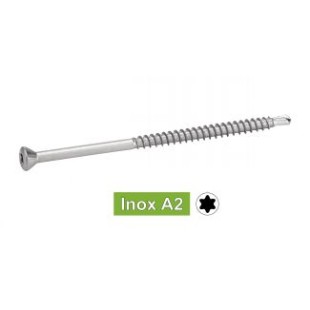 Vis inox A2 bardage Torx 10 avec embout - boîte 200 u