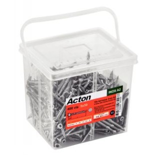 Vis inox A4 torx TX25 bois dur 5*60 boîte de 200 unités