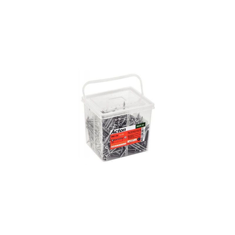 Vis inox A4 torx TX25 bois dur 5*60 boîte de 200 unités