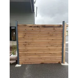 Lame de clôture Latoya Douglas CL3 brun faux claire voie 2 faces 44*105 2.00 m