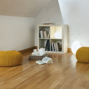 Satiné verni Chêne Parquet contrecollé double frise clic HDF