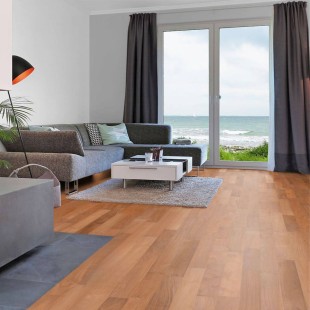 Parquet massif large Teck Indonésien 4 chanfreins 12*120*400 à 1200mm