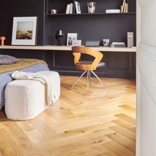 Miel verni Parquet contrecollé Bâton rompu 4ch 14/3.4*139*800 mm CP Zenitude