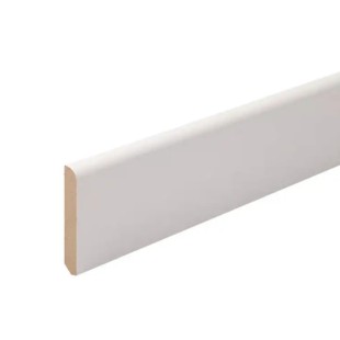 Plinthe thermoplaquée MDF blanc bord arrondi 15*80*2400 mm