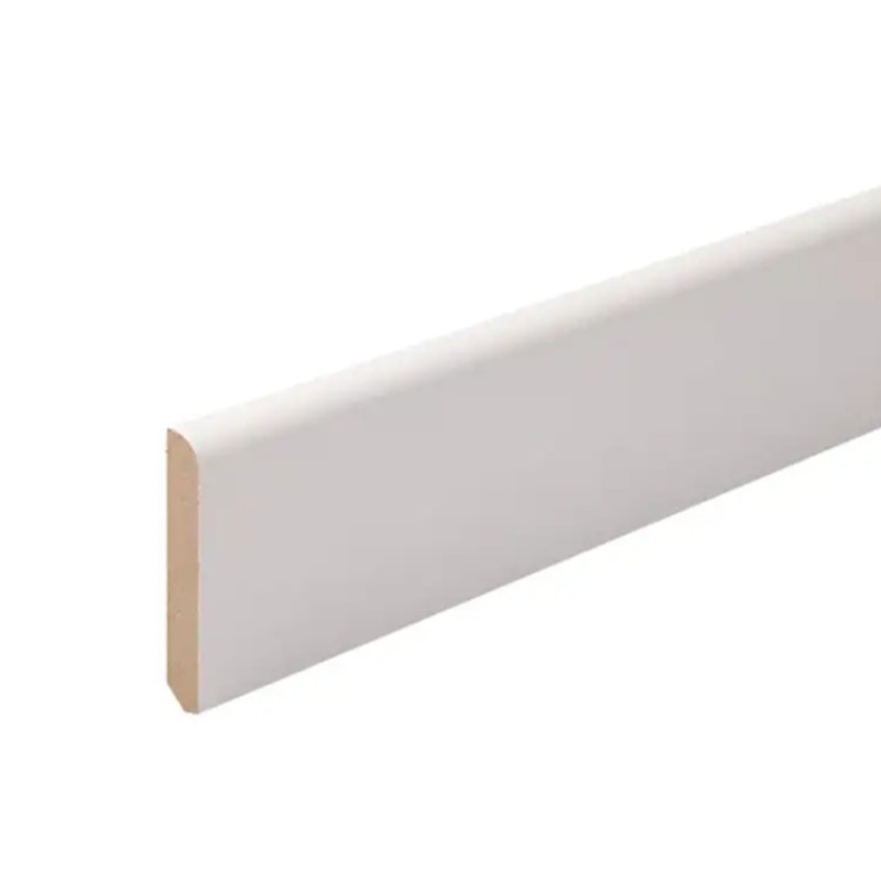 Plinthe thermoplaquée MDF blanc bord arrondi 15*80*2400 mm