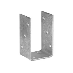 Platine pied de poteau en U galvanisé à visser 90