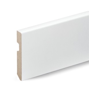 Plinthe avec bord droit MDF revêtu papier blanc 14*100*2250 mm