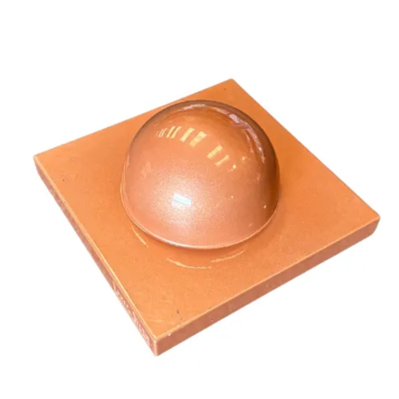 Chapeau poteau alu laqué bronze boule 90*90