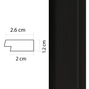 Baguette de finition droite Panelio Daru Noir 12*26*2700 mm