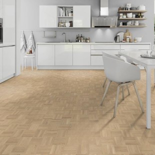 Parquet massif mosaïque Chêne héritage brut bords droits 8*24*120 mm choix rusti