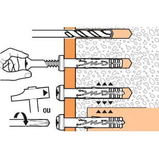 Cheville à frapper tête plate 8*100 boîte de 50 unités