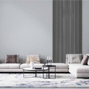 Panneau mural effet tasseau Panelio Duval Silver argent 12*122*2700 mm