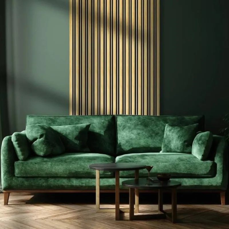 Panneau mural effet tasseau Panelio Balzac feuille d'or12*122*2700 mm