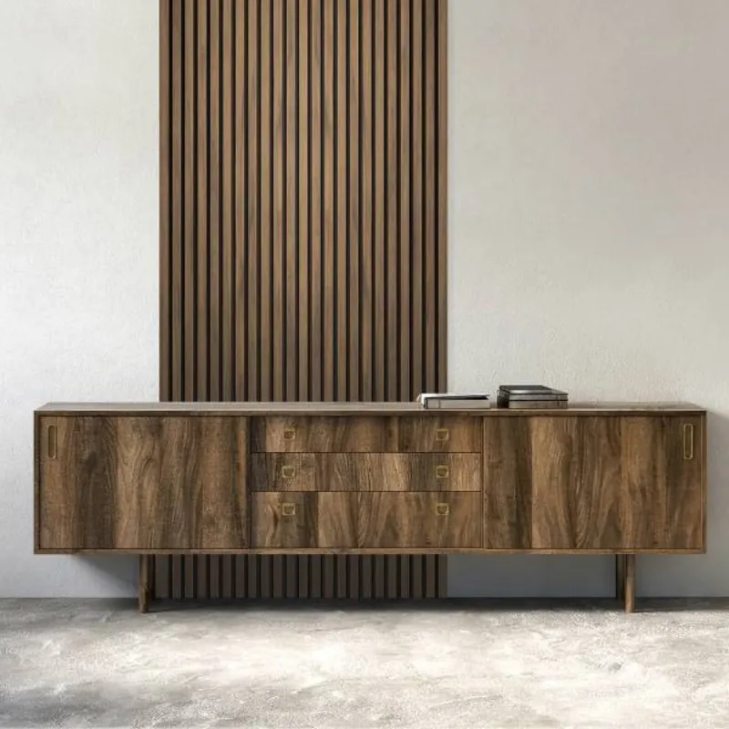 Panneau mural effet tasseau Panelio Daru Teck 12*122*2700 mm