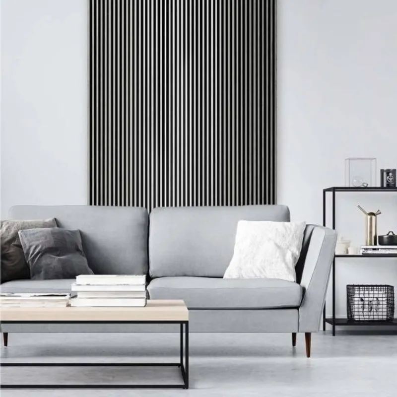 Panneau mural effet tasseau Panelio Duval Silver argent 12*122*2700 mm