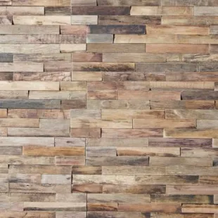 Parement mural bois massif effet 3D Bois Flotté 10-18*180*495 mm