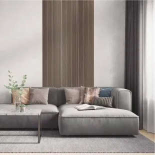 Panneau mural effet tasseau Panelio Duval Chêne clair 12*122*2700 mm