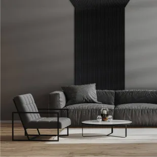 Panneau mural effet tasseau Panelio Daru Noir 12*122*2700 mm