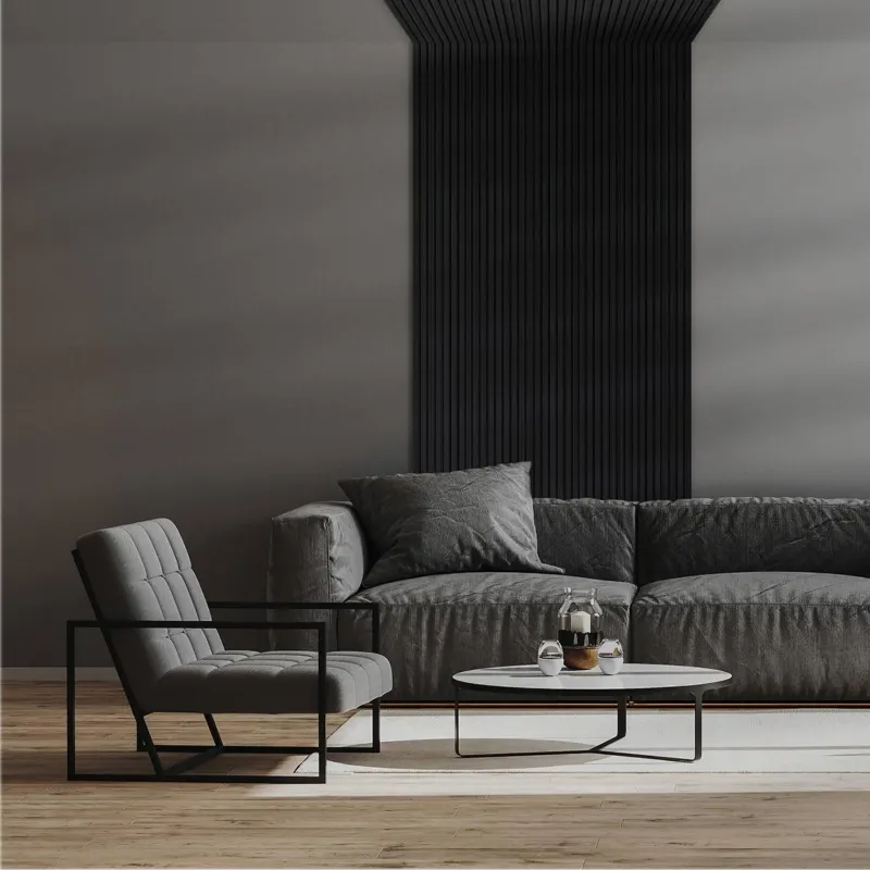 Panneau mural effet tasseau Panelio Daru Noir 12*122*2700 mm