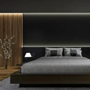 Panneau mural effet tasseau Panelio Daru Teck 12*122*2700 mm