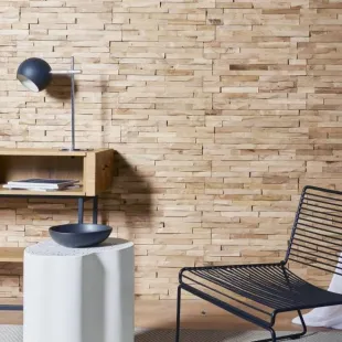 Parement mural bois massif effet 3D Bastide 10-18*180*495 mm