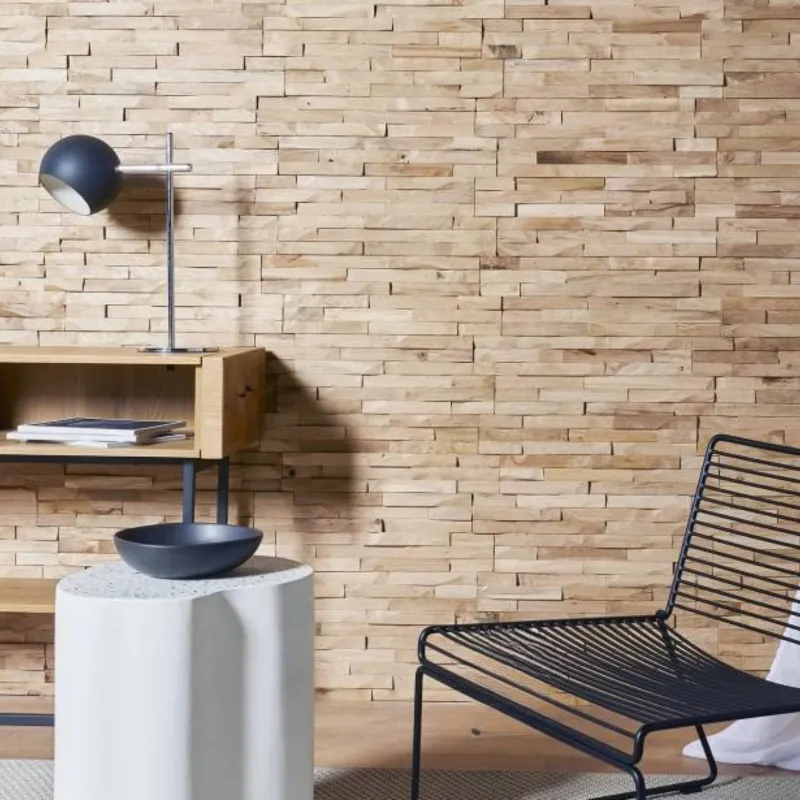 Parement mural bois massif effet 3D Bastide 10-18*180*495 mm