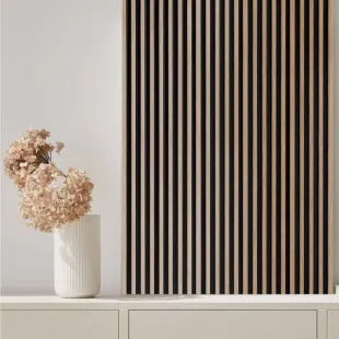 Panneau mural effet tasseau Panelio Duval Chêne clair 12*122*2700 mm