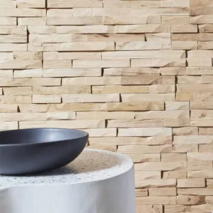 Parement mural bois massif effet 3D Bastide 10-18*180*495 mm