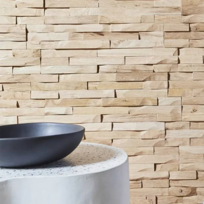 Parement mural bois massif effet 3D Bastide 10-18*180*495 mm