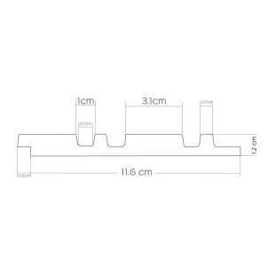 Panneau mural effet tasseau Panelio Balzac Noyer 12*122*2700 mm