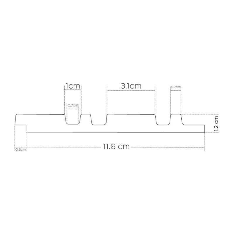 Panneau mural effet tasseau Panelio Balzac Noyer 12*122*2700 mm