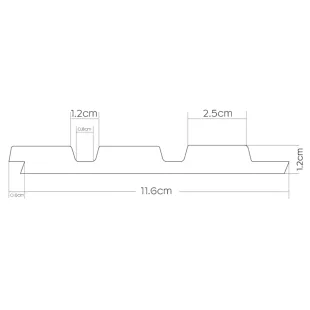 Panneau mural effet tasseau Panelio Daru Noir 12*122*2700 mm