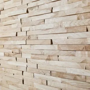 Parement mural bois massif effet 3D Bastide 10-18*180*495 mm