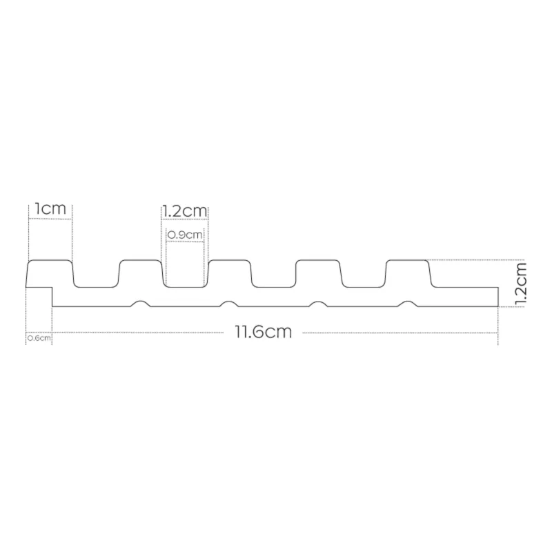 Panneau mural effet tasseau Panelio Duval Teck 12*122*2700 mm