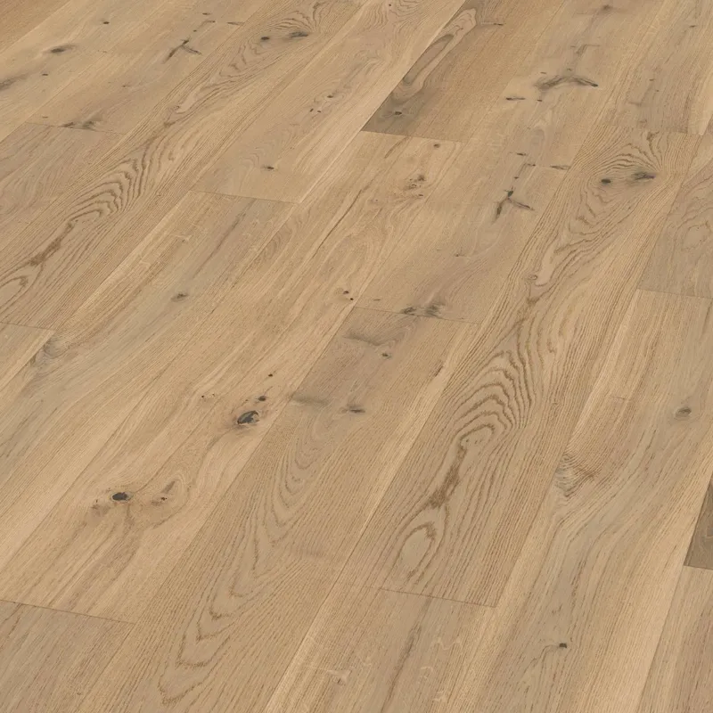 Parquet contrecollé Chêne verni aspect bois brut 2ch 12/3*180*500 à 1500/1800 mm