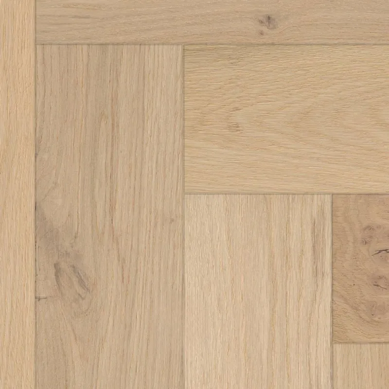 Parquet contrecollé bâton rompu Chêne verni aspect bois brut 4ch 14/3*90*540 mm