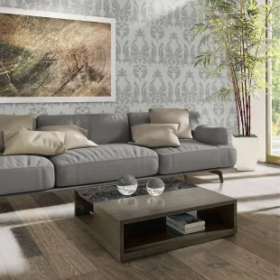 Parquet contrecollé Chambord Huilé gris brossé vieilli 15/4*220*800-2200 mm