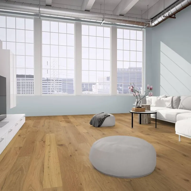 Parquet contrecollé Nuda Huilé bois brut brossé vieilli 12/3*158*610-1830 mm