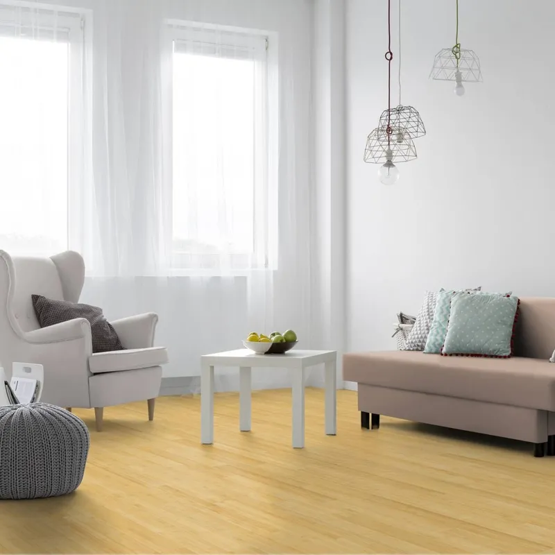 Parquet massif Bambou horizontal naturel vernis 4 chanfreins 15*96*960 mm