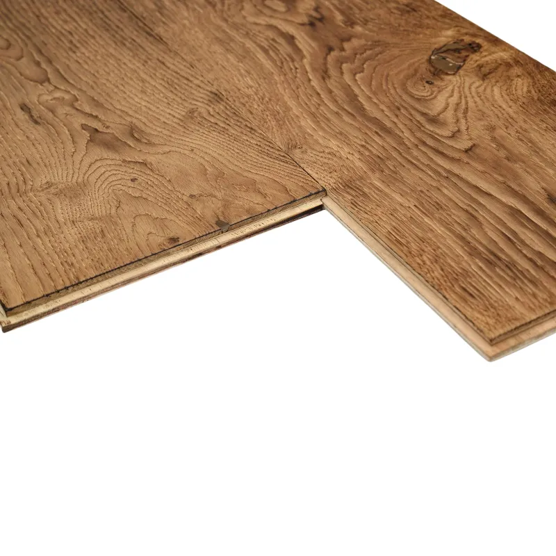 Parquet contrecollé Voluto huilé brun torréfié brossé 15/4*190*680-1900 mm