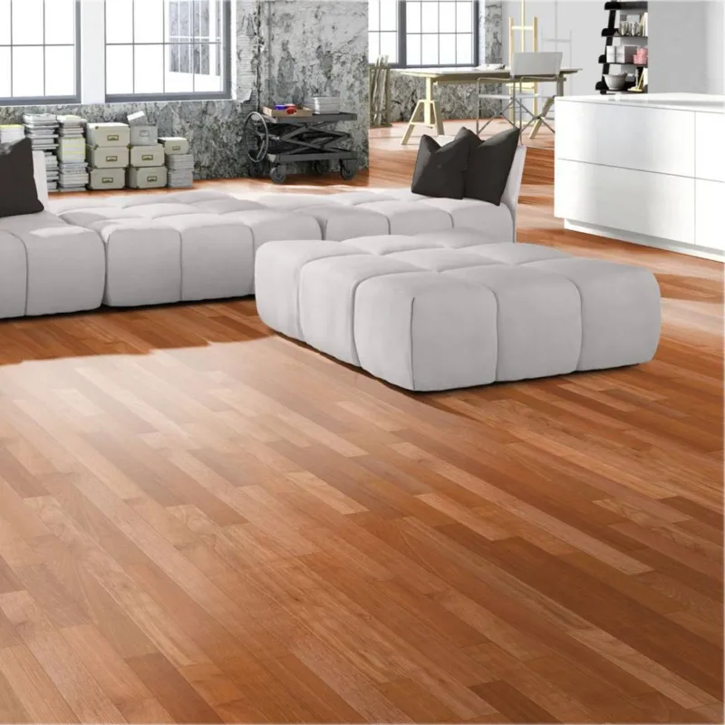 Parquet massif Kempas 4 chanfreins 15*90*300 à 1200 mm