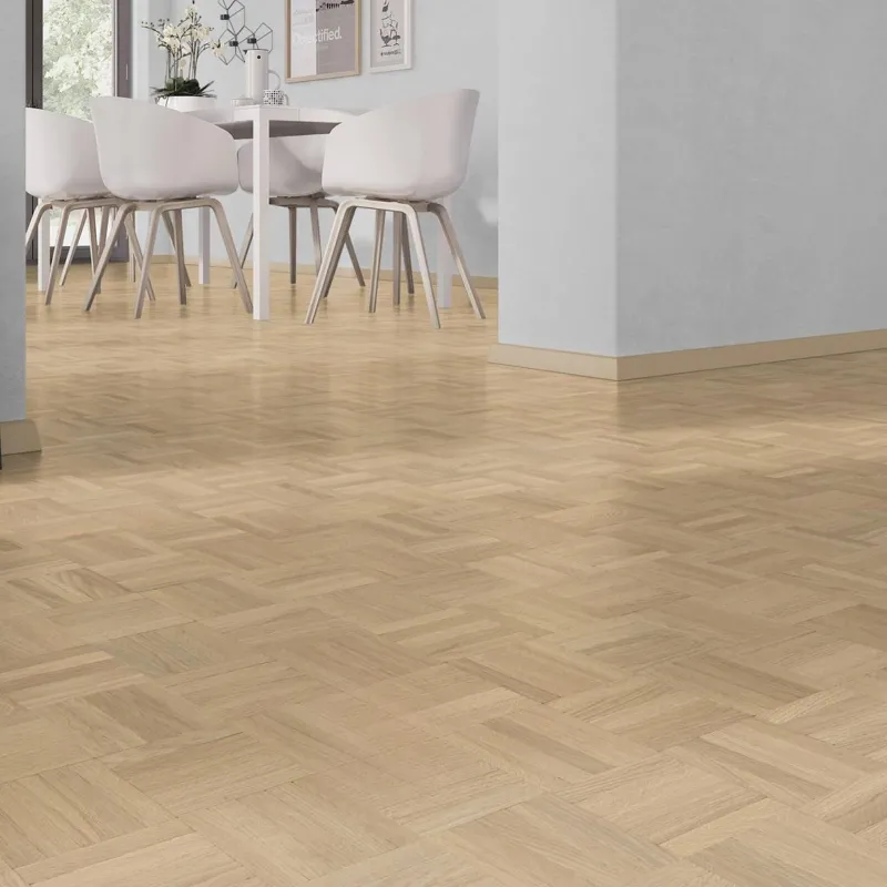 Parquet massif mosaïque Chêne héritage brut bords droits 8*24*120 mm choix rusti