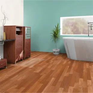 Parquet massif Kempas 4 chanfreins 15*90*300 à 1200 mm