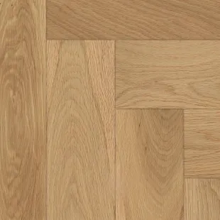 Parquet massif bâton rompu Chêne brossé verni naturel 4 chanfreins 15*90*600 mm