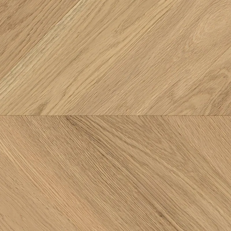 Parquet massif Point Hongrie Chêne verni aspect bois brut 4.ch 15*90*510/600 mm