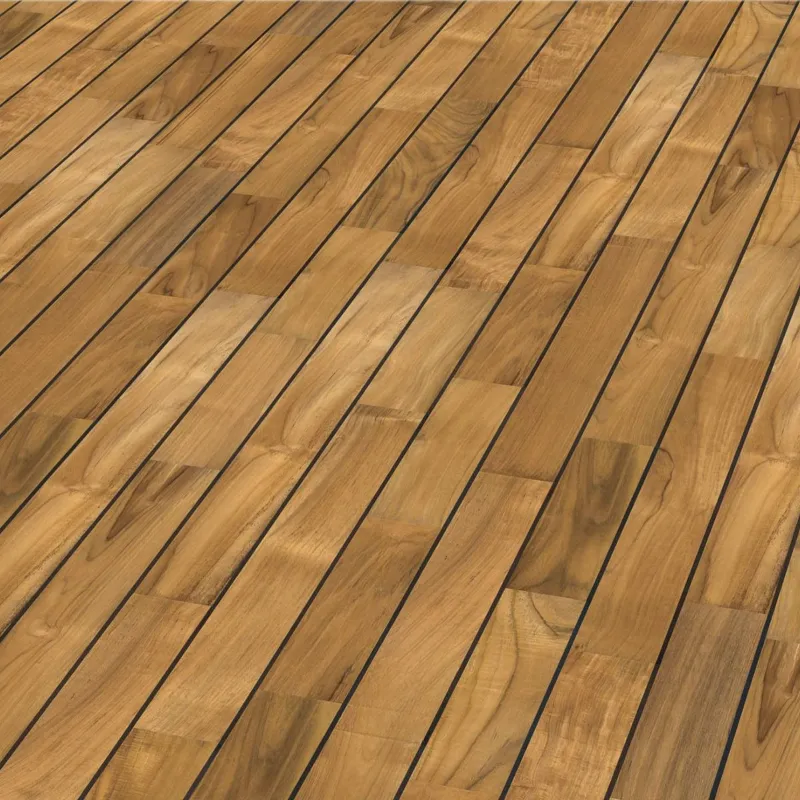 Parquet massif Teck Indo huilé joint pont bateau noir intégré 12*90*300 à 900 mm