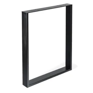 1 Pied table rectangle métal intérieur vernis mat noir carré 80*780*H710 mm