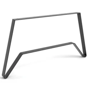 1 Pied de table basse en cavalier métal intérieur vernis mat noir 57/77*H400 mm