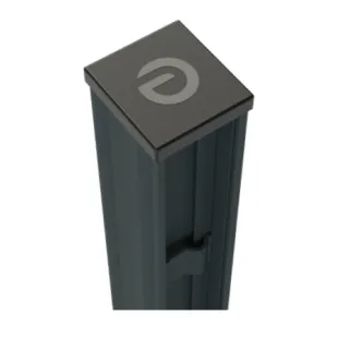 Poteau alu gris RAL 7016 63*57 rainure 46