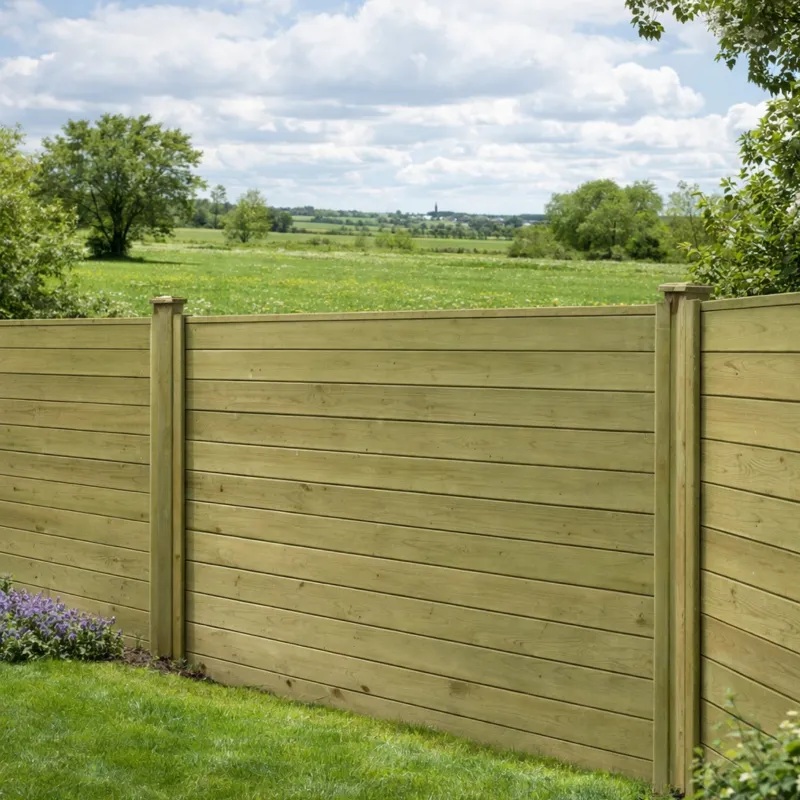 Lame de clôture droite emboîtable Pin CL4 vert 27*135 1.78m